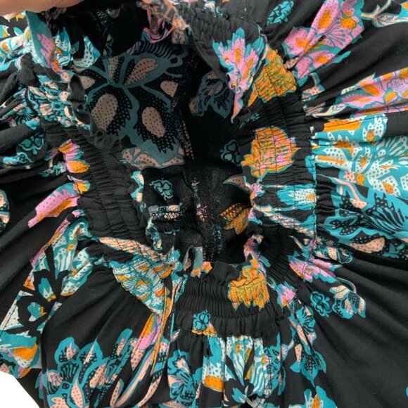 Free People Take It Easy Lounge Pant XS Twilight Combo Floral Wide Leg - Picture 8 of 13